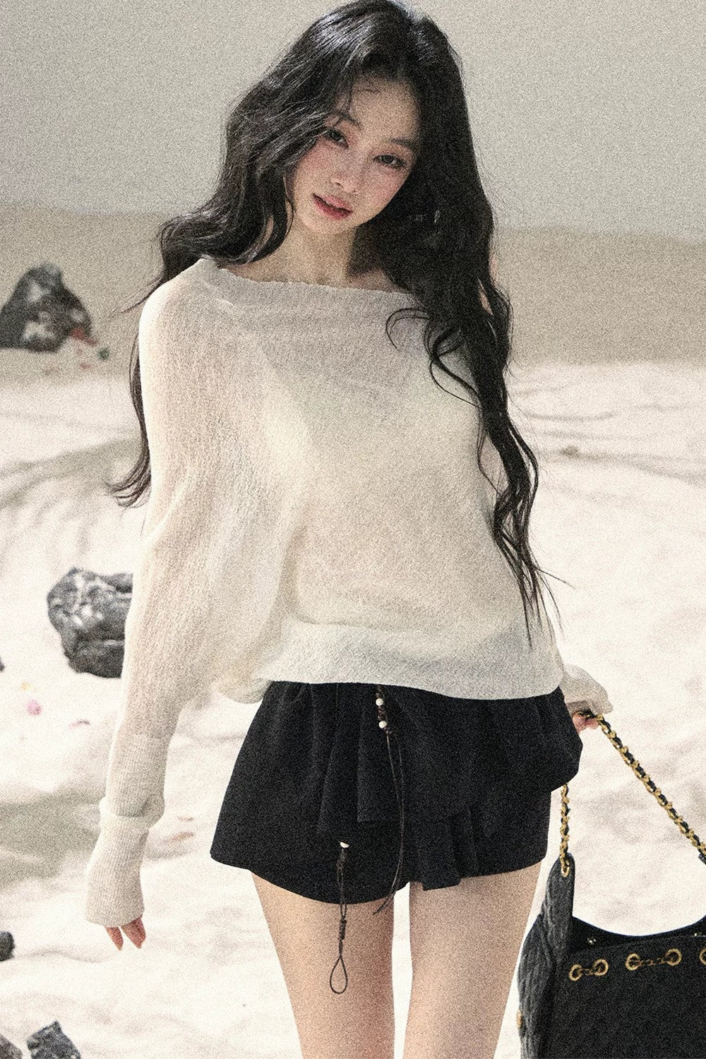 Conjunto de Top Hazy Mist Sin Hombros