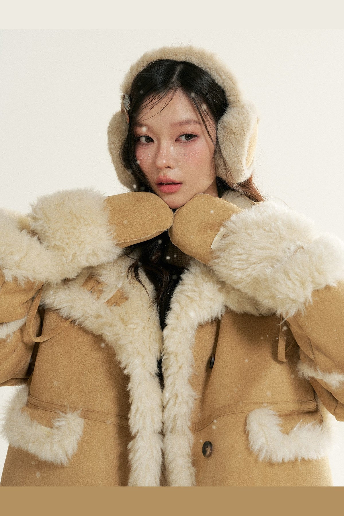 Loose Fur Integrated Suede Jacket