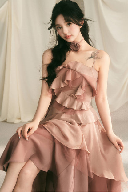 Rose Wave Layered Camisole and Skirt Set-Up