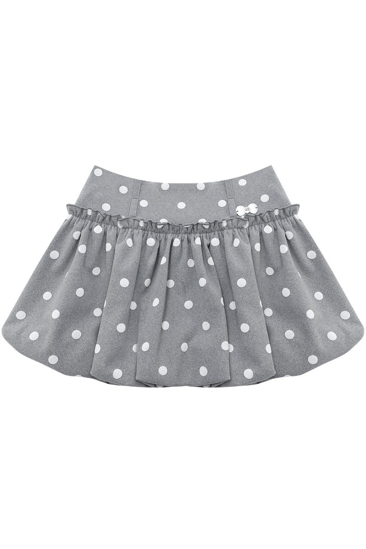 Gray Polka Dot Wool Skirt