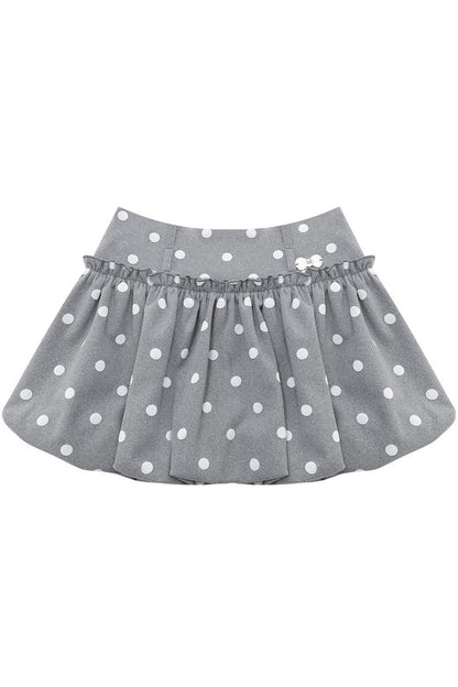 Gray Polka Dot Wool Skirt
