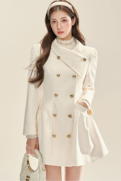 Double Breasted Peplum Coat