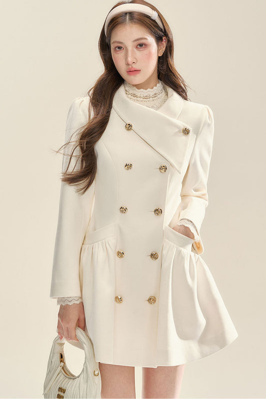 Double Breasted Peplum Coat