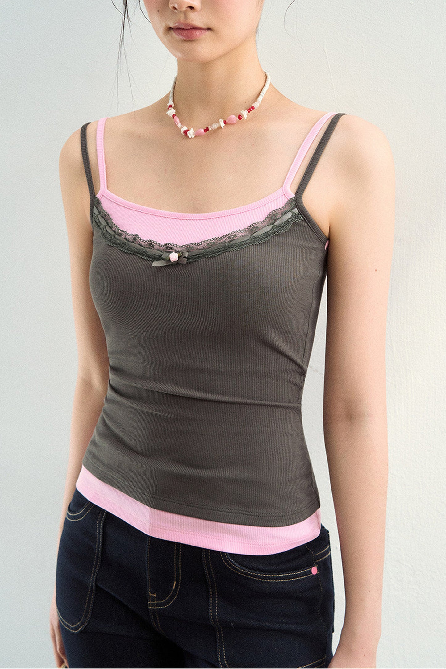 Contrasting Stitch Lyocell Camisole