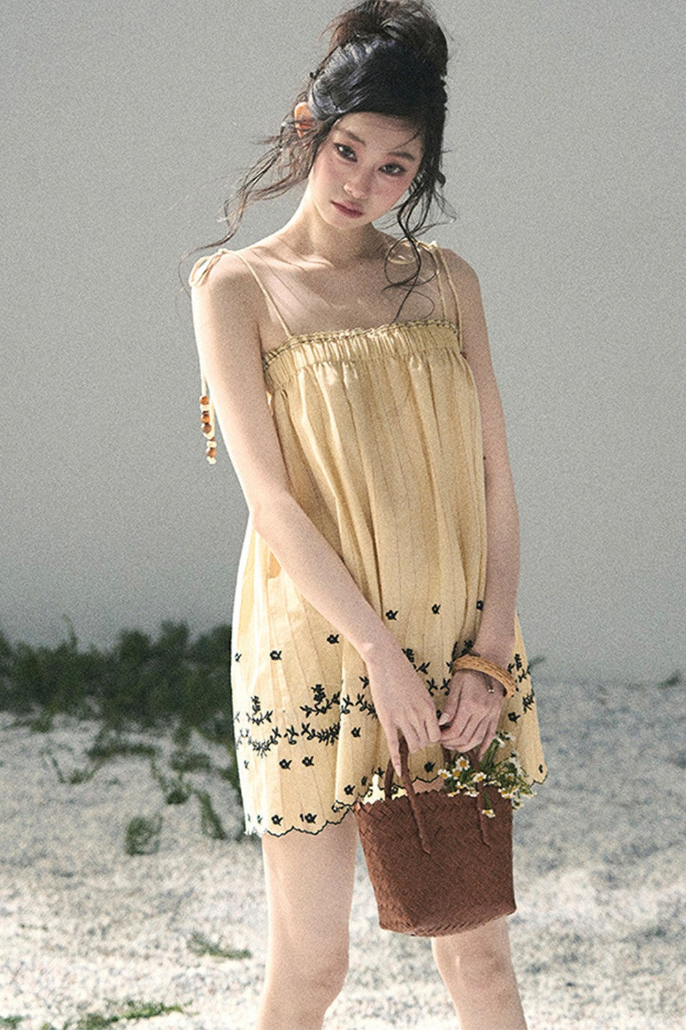 Double-Sided Wave Hem Dress