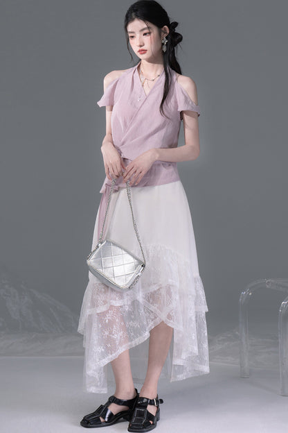 Deconstructed Lyocell Linen Top and Pants Set