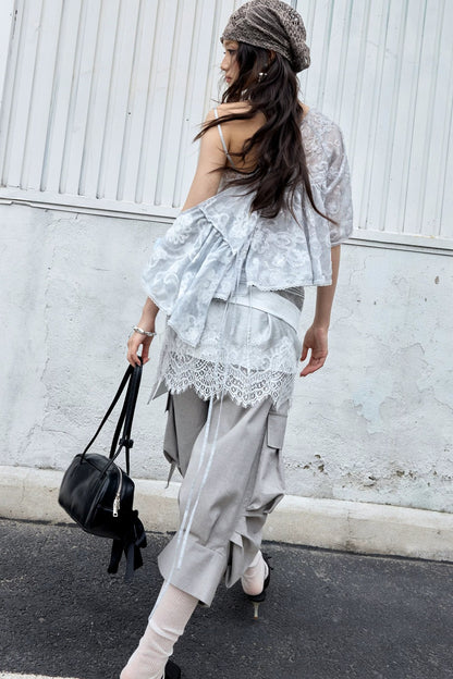 Lace Textured Satin Camisole