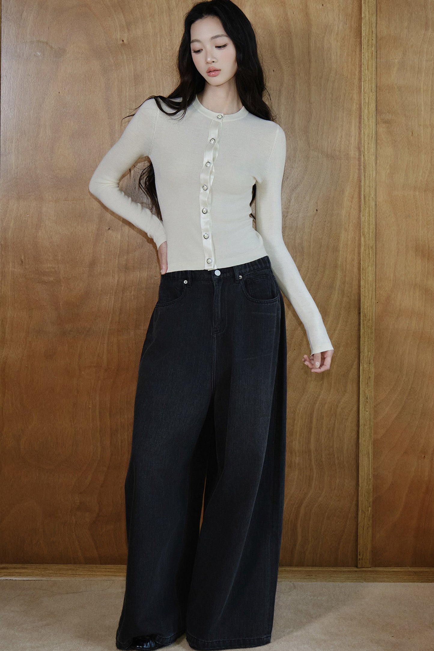 Pure Wool Button Knit Top