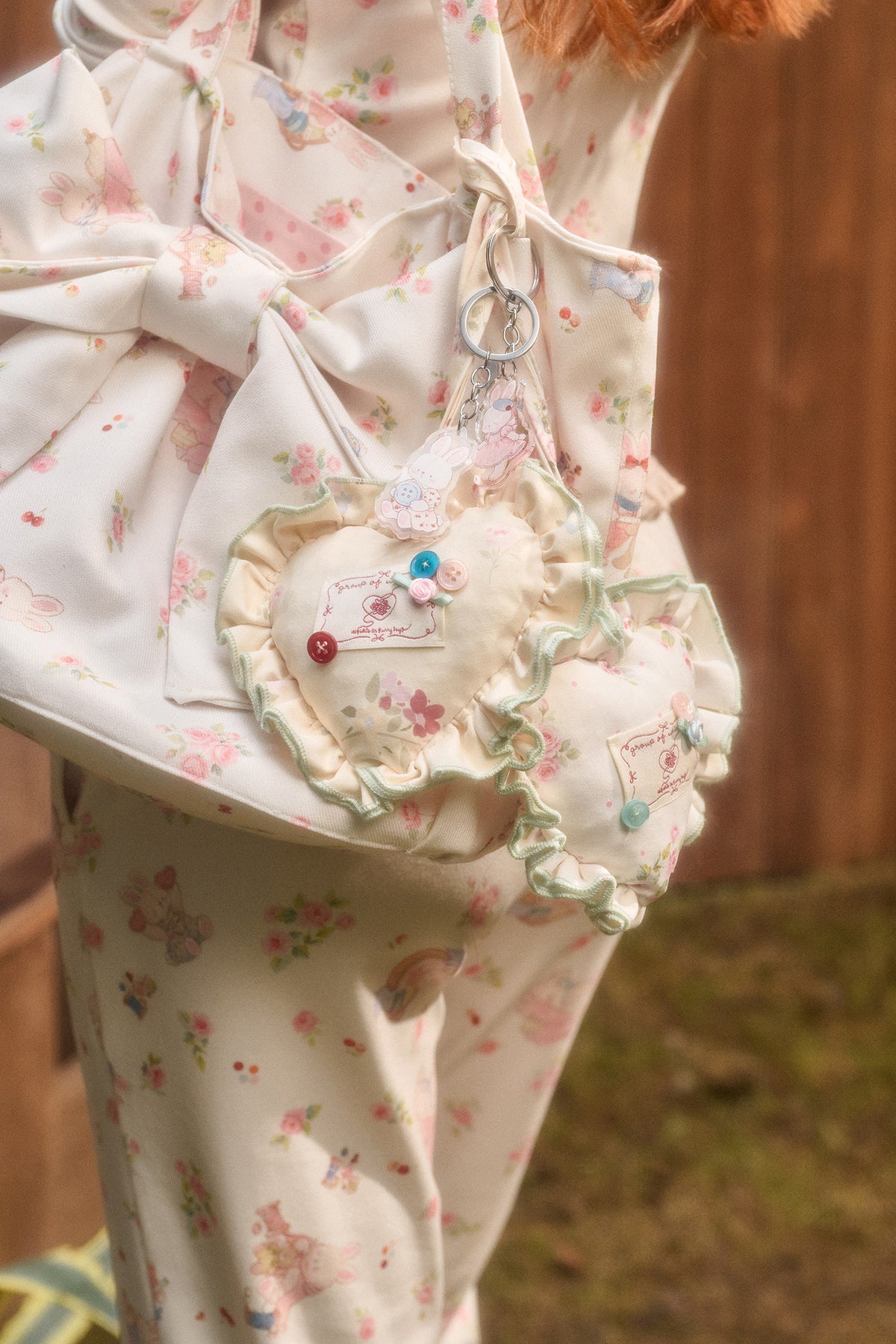 Hand-Painted Heart Pendant Soft Bag