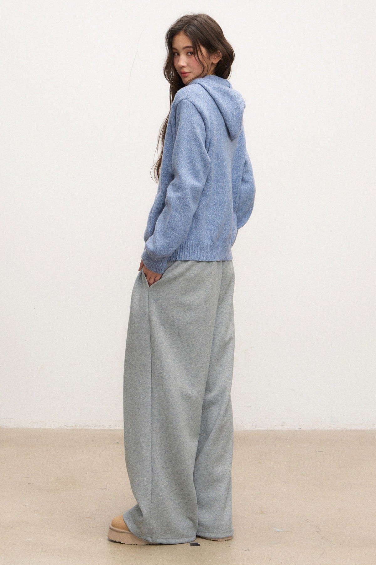 Blue Hooded Jacket and Pants Set-Up