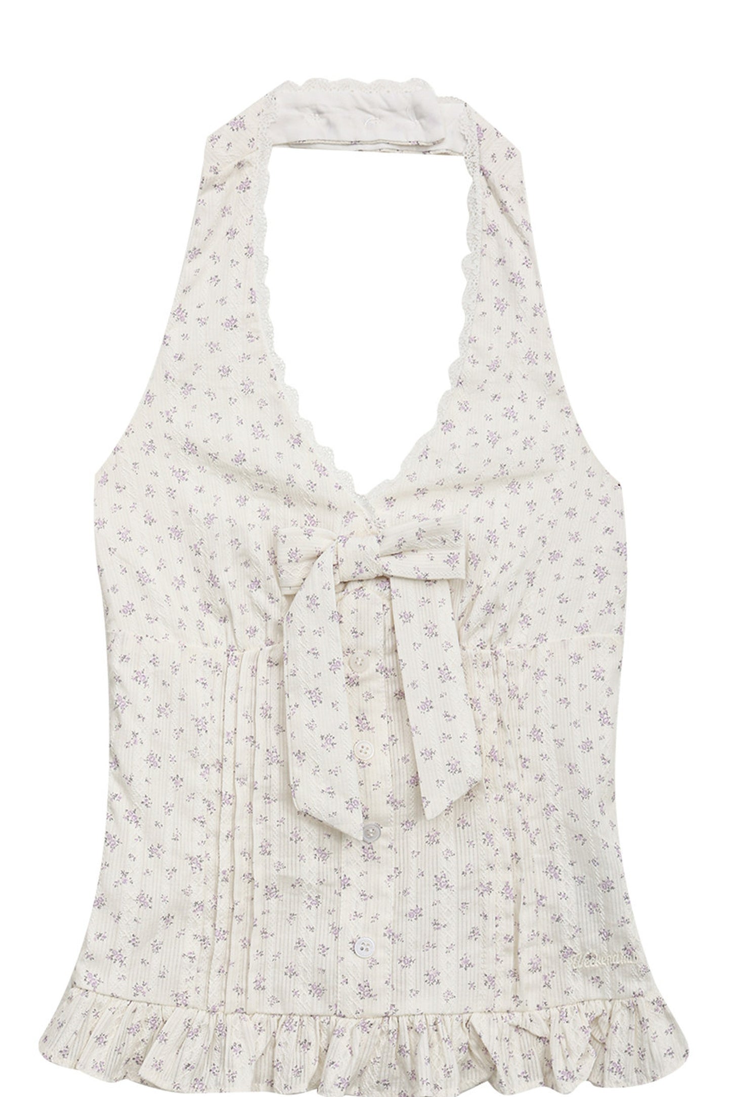 Floral Bow Halter Top