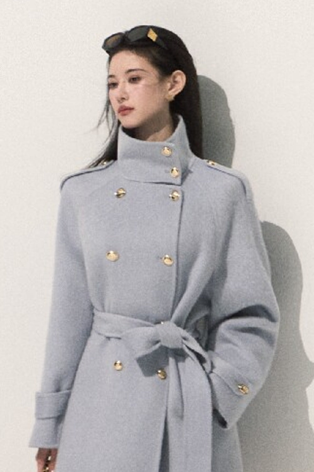 Cappotto in pura lana con cintura