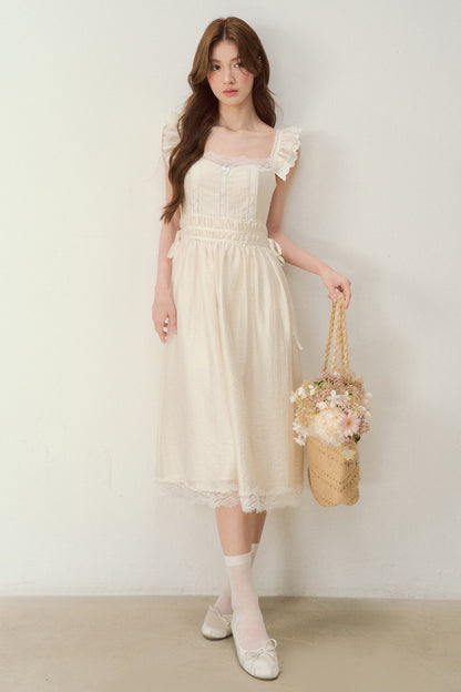 White Shell Lace Dress
