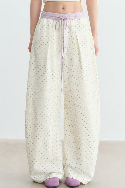 Star Print Wide Leg Pants