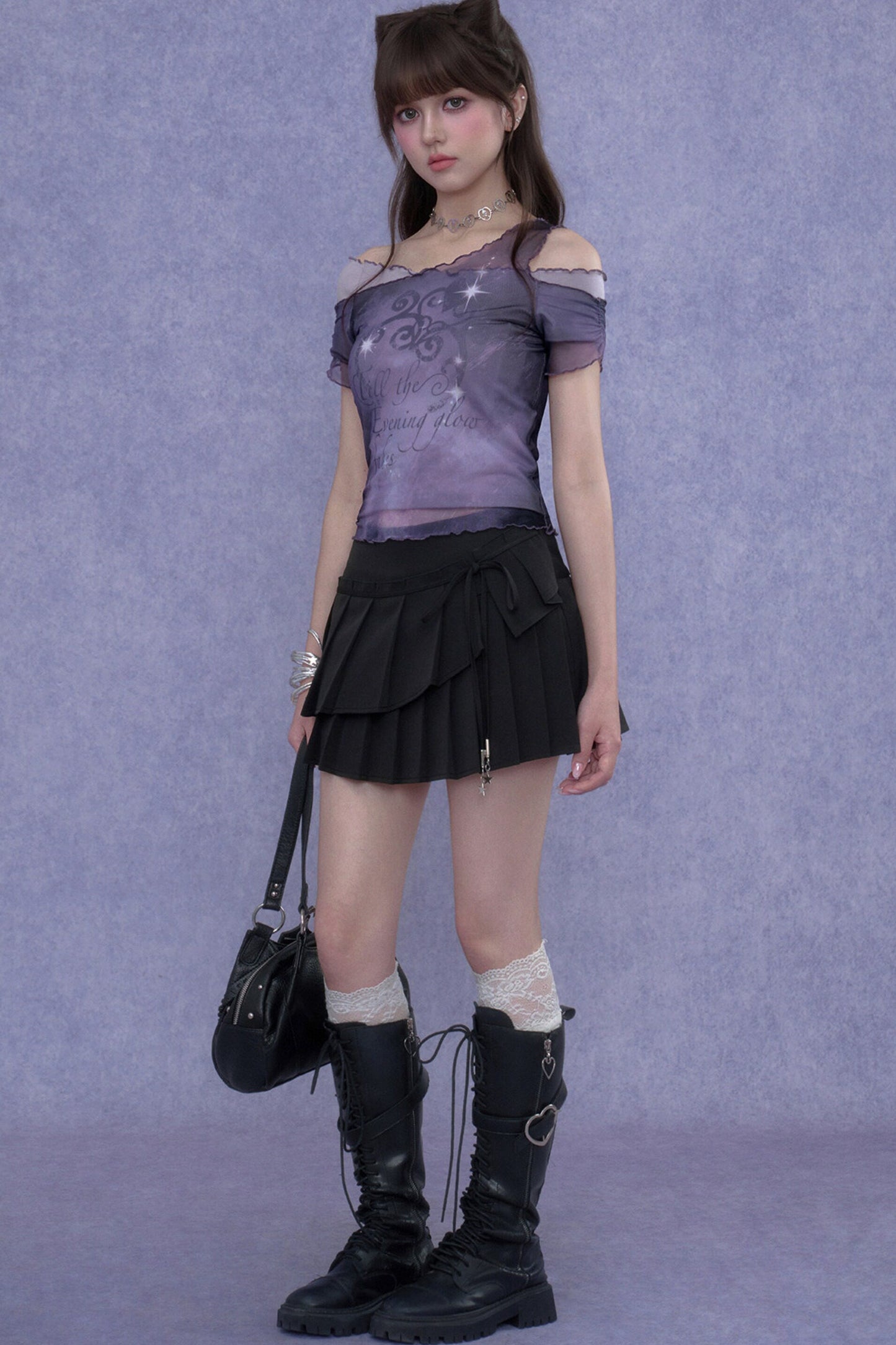 Two-Tone Pleated Skirt set-Up