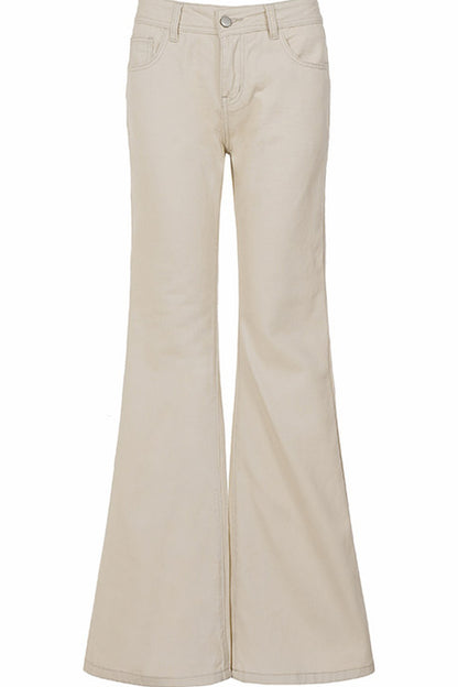 Low-Waist Flared Long Pants