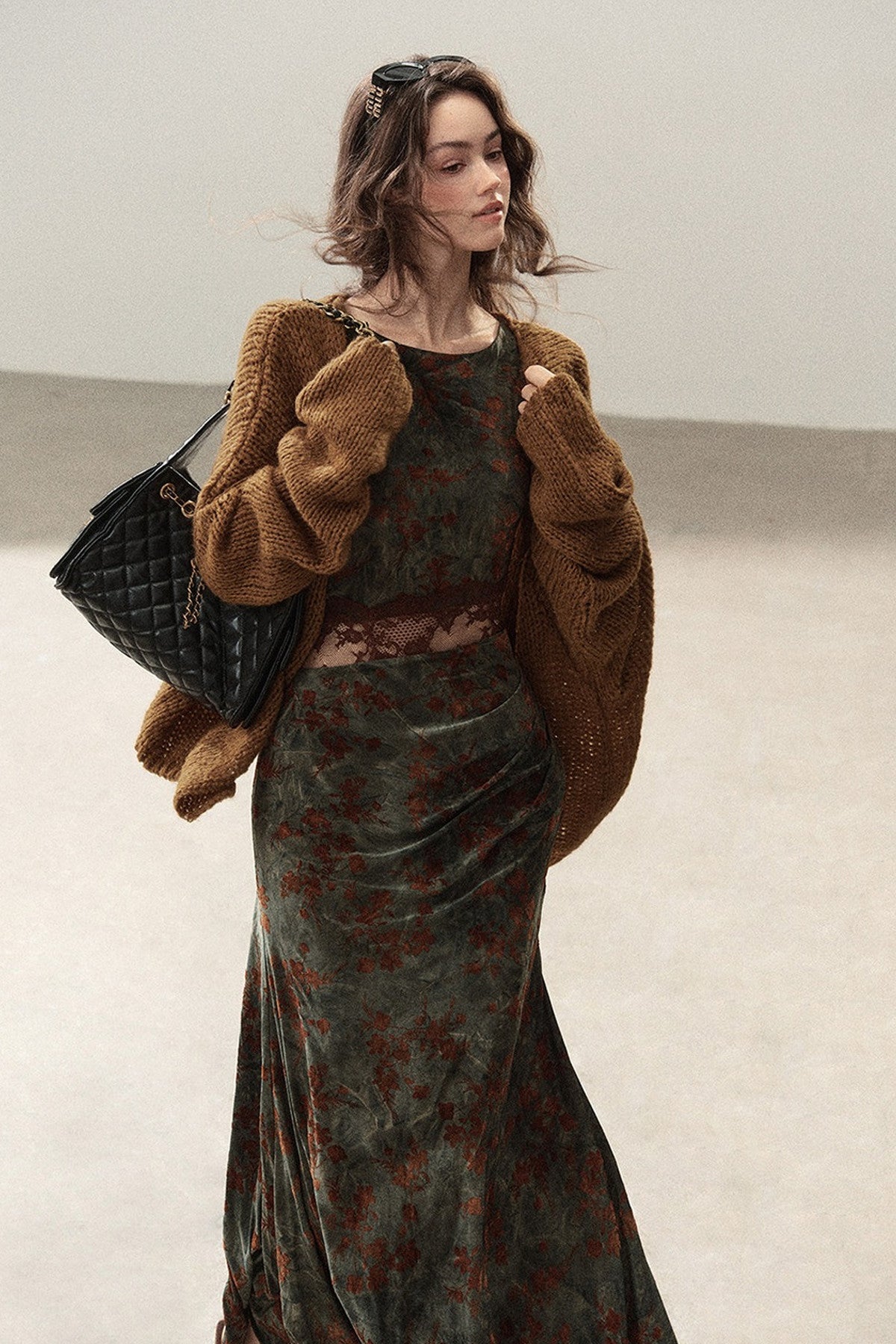 Hollow-Out Knit Cardigan Jacket