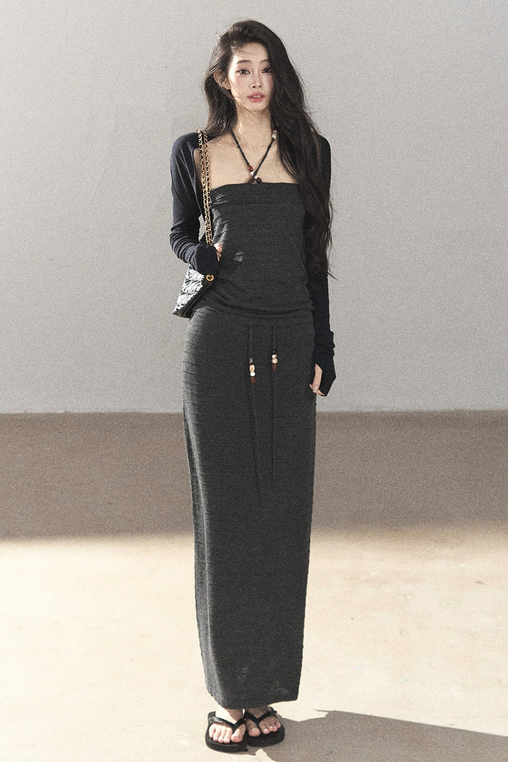 Knit Tube Top and Skirt Set
