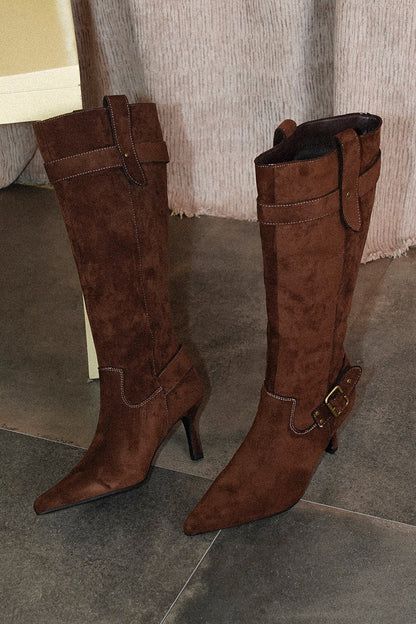 Suede Knee-High Boots