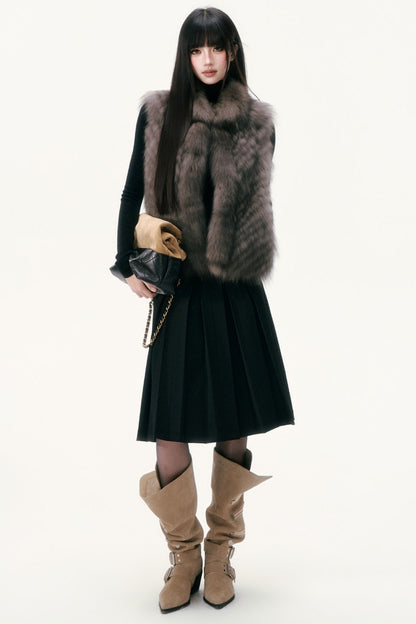 Saga Fox Fur Straight Vest