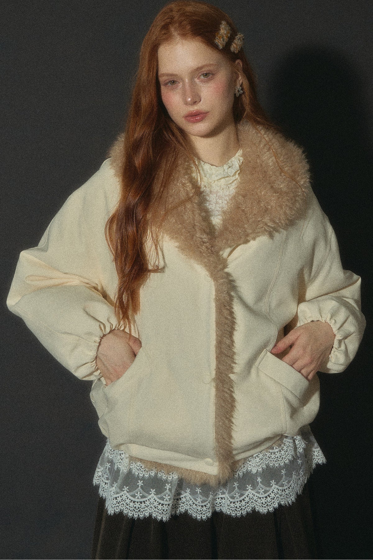 Fur Collar Bud-Shaped Down Jacket