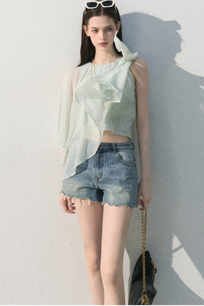 Vintage Distressed Denim Shorts