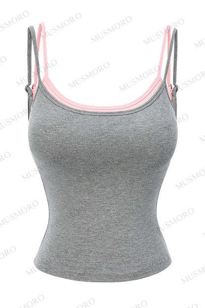 Contrasting Mesh Camisole Top