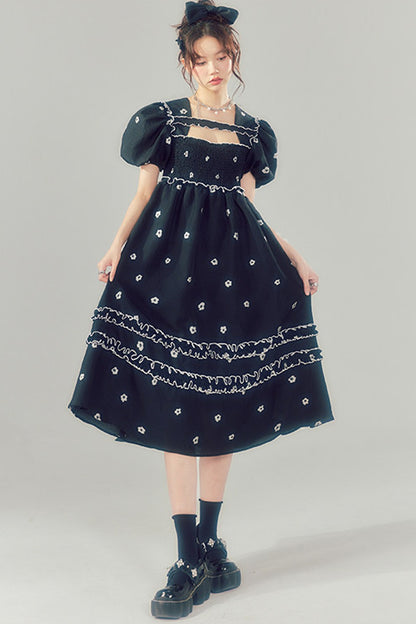 Black and White Floral Dress