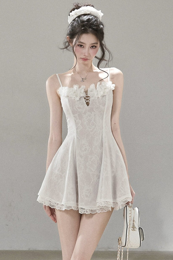 Lace Mesh Floral Dress