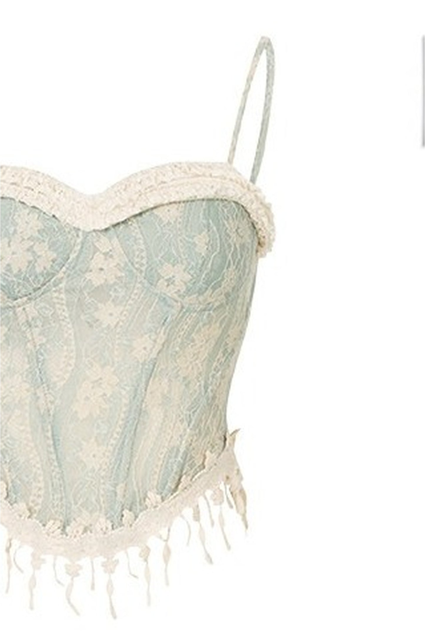 Retro Lace Fishbone Tube Top and Layered Skirt Set-Up