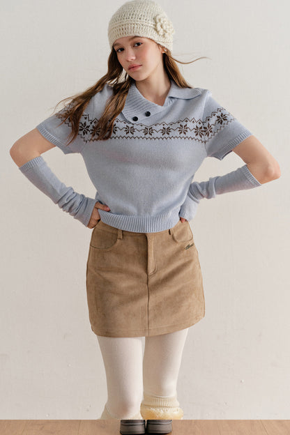 Snowflake Fair Isle Knit Top
