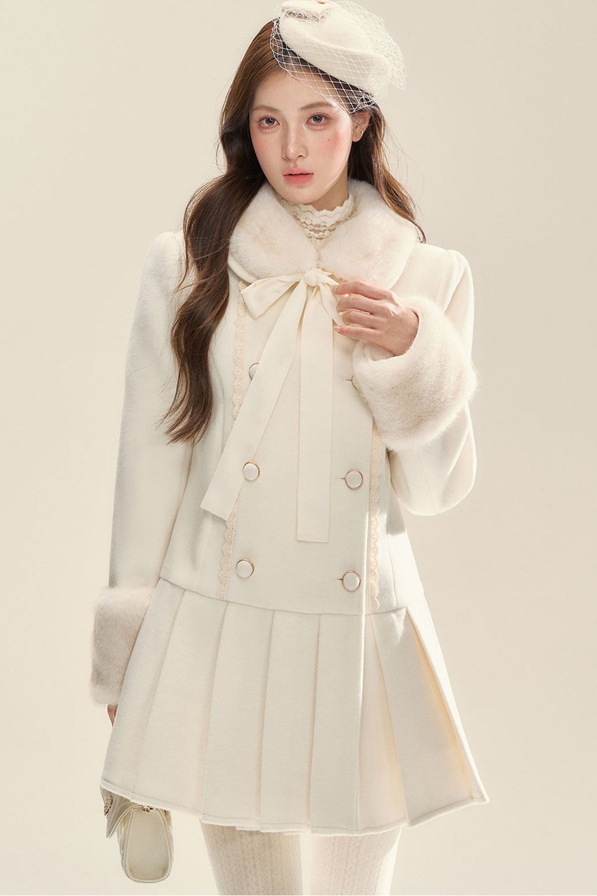 White Double Breasted Coat