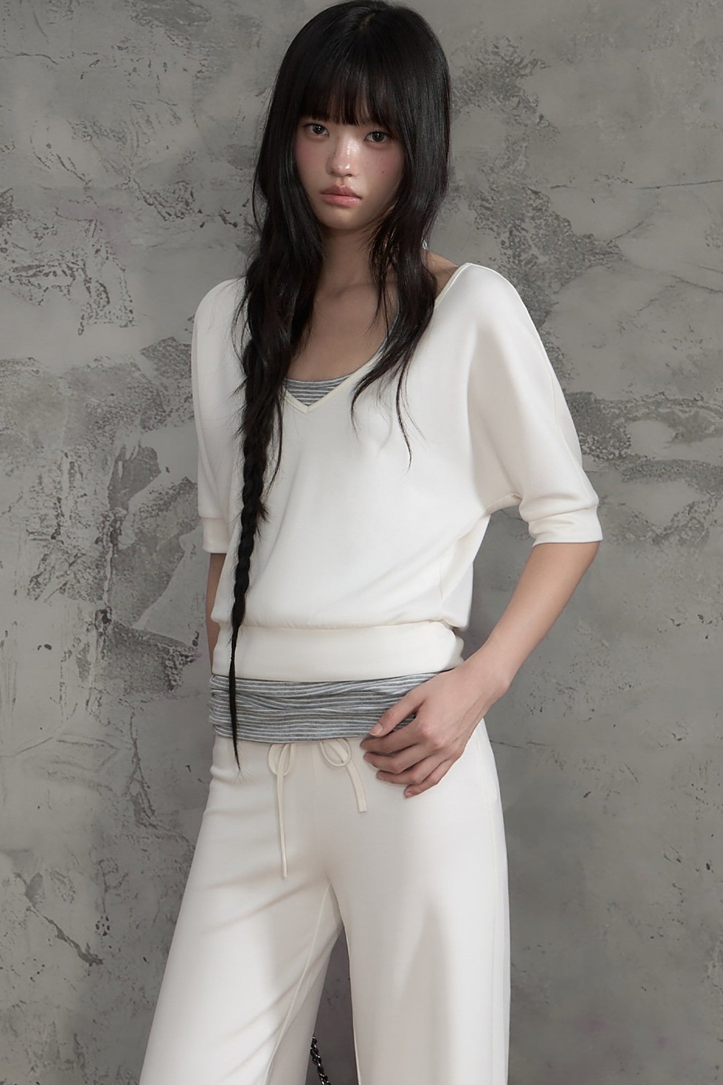 Striped Halterneck Camisole and Pants Set-Up