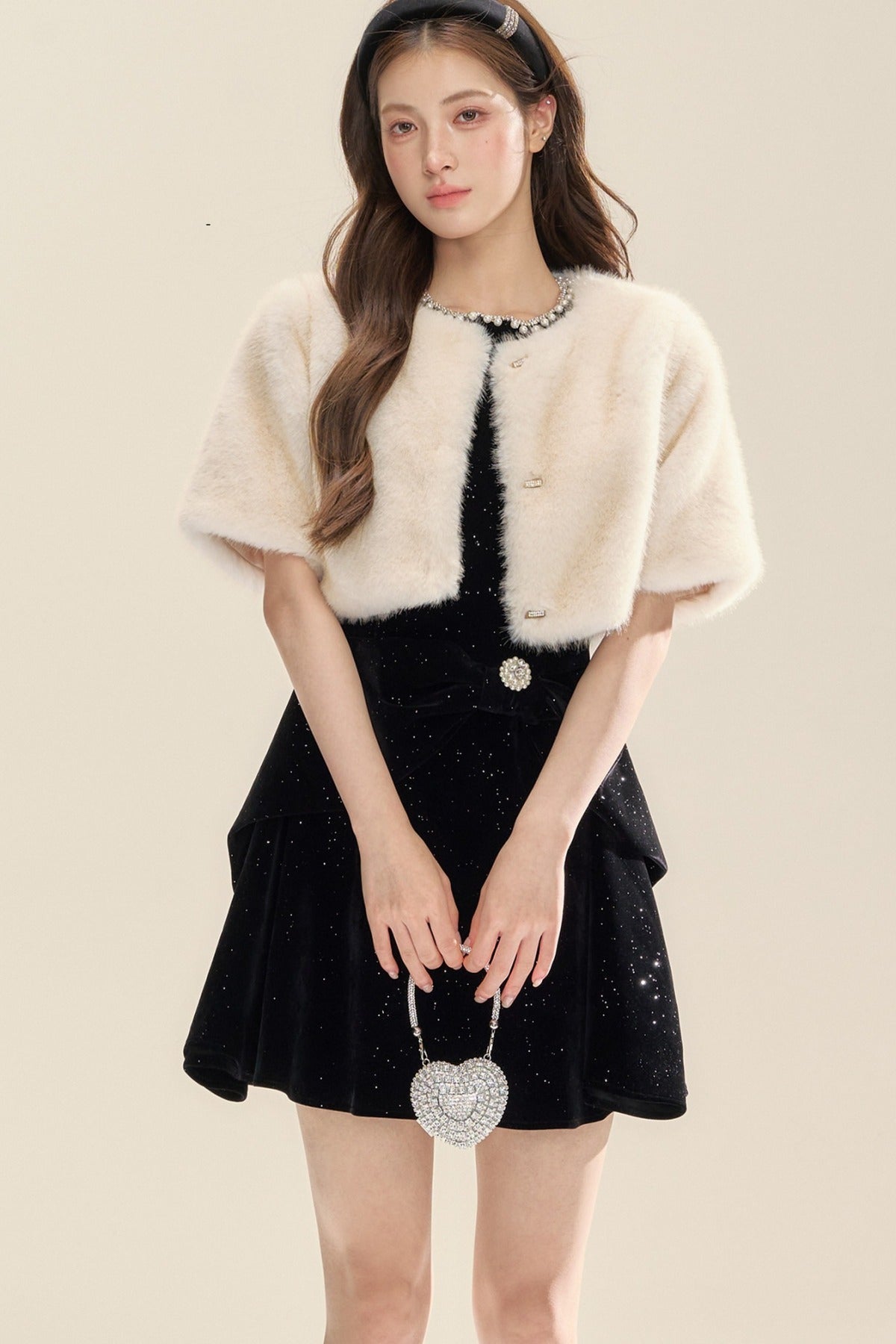 Velvet Nocturne Bow Dress Set-Up