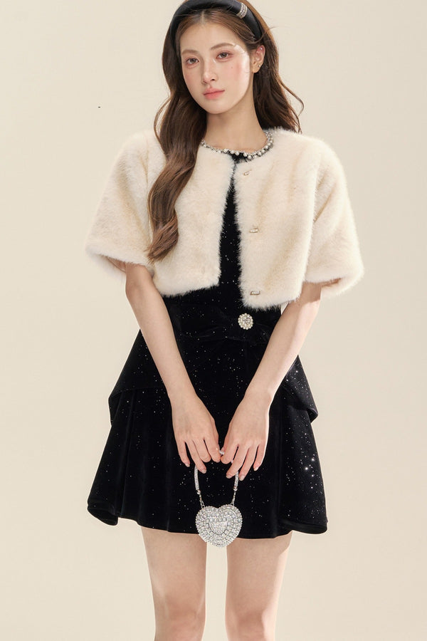 Velvet Nocturne Bow Dress Set-Up