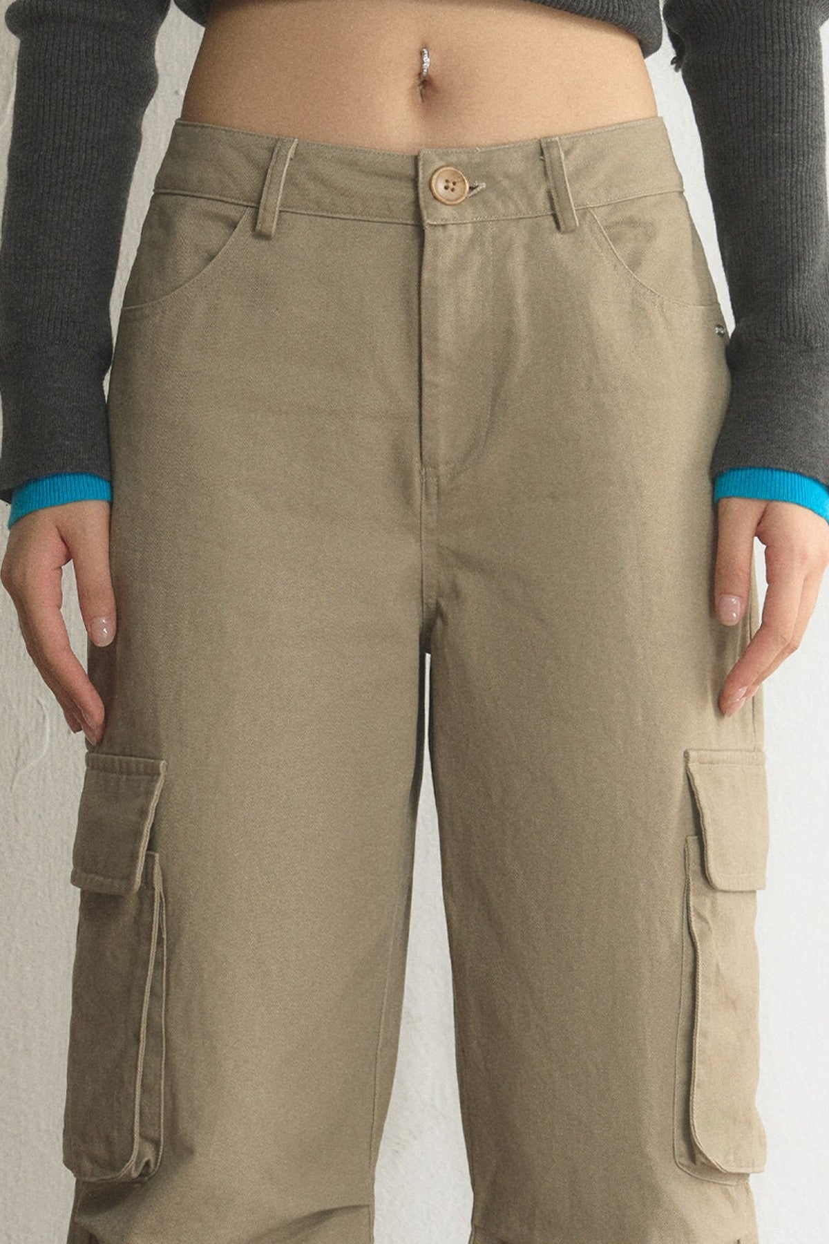 High-Waisted Wide-Leg Cargo Pants