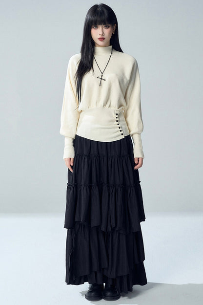 Short Batwing Knit Top