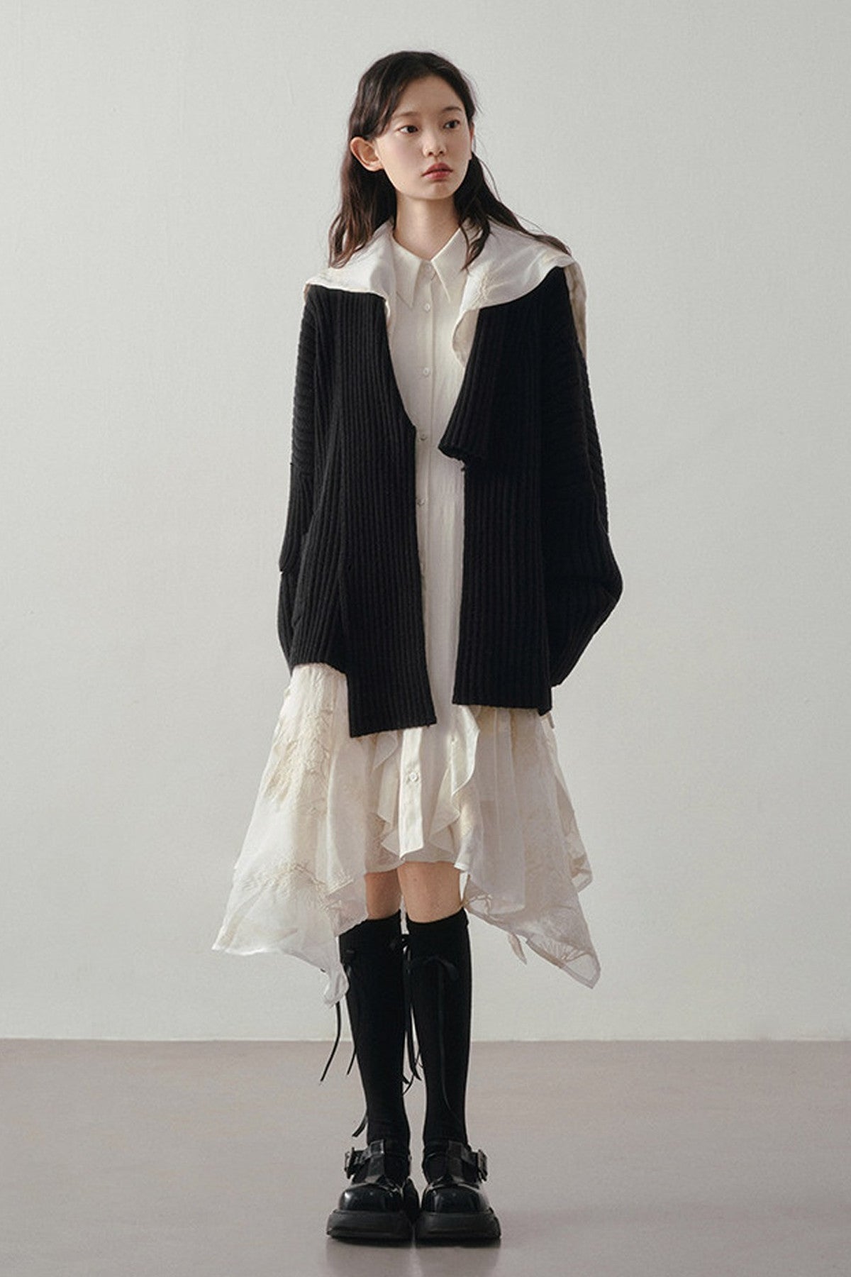 Loose Striped Knit Cardigan