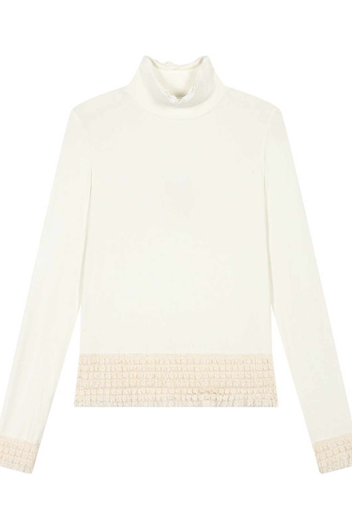 Lace Trim Thermal Knit Top