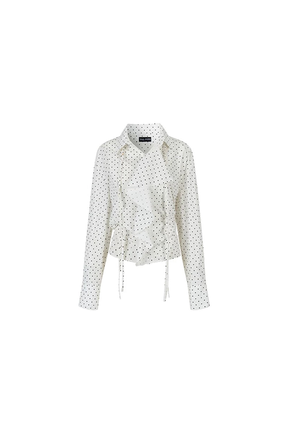 Layered Cropped Long-Sleeve Shirt