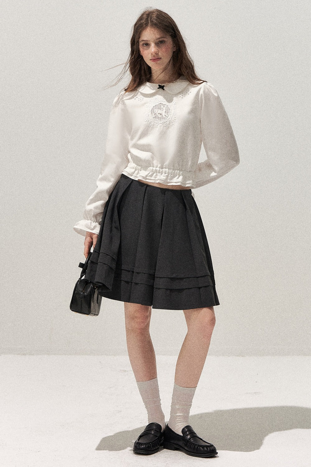 Lyocell Deer Collar Blouse