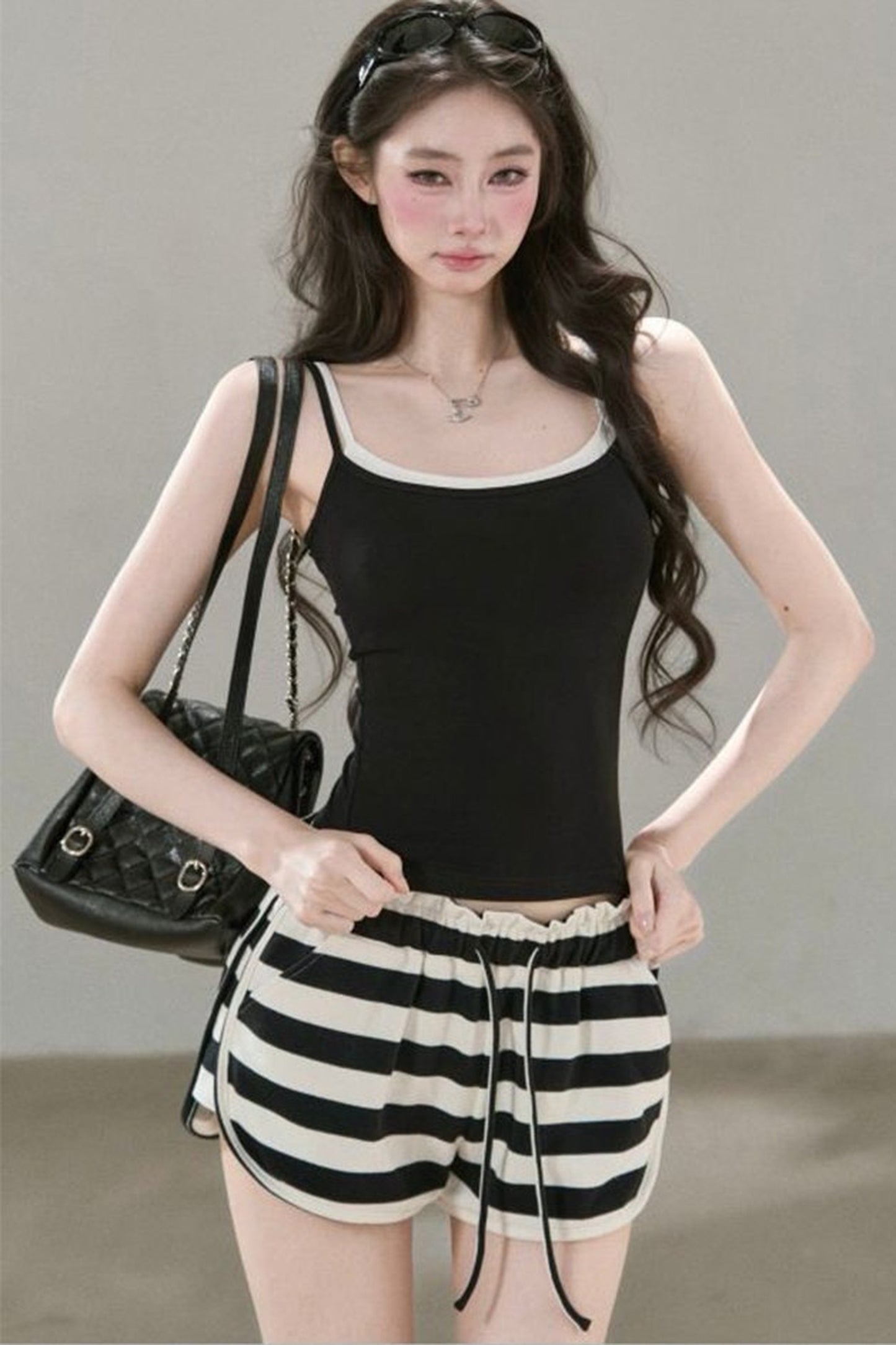 Contrasting Mesh Camisole Top