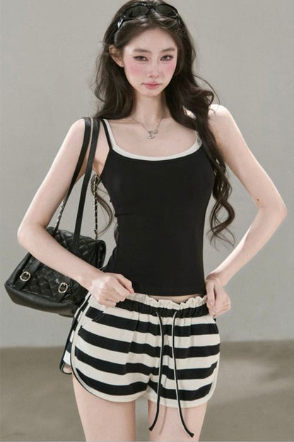 Contrasting Mesh Camisole Top