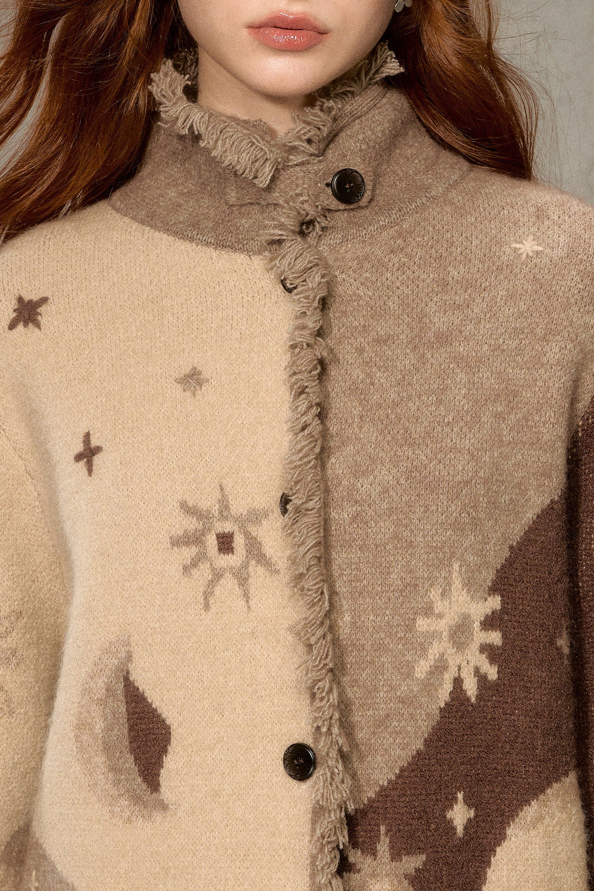 Jacquard Knit Cardigan
