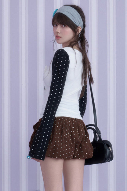 Cat Print Waist-Cinching T-Shirt