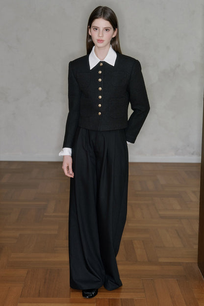Pantaloni drappeggiati a vita alta