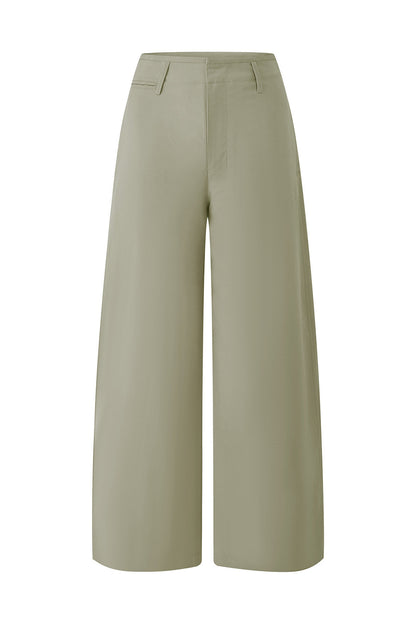 Pantalon taille basse à jambes larges