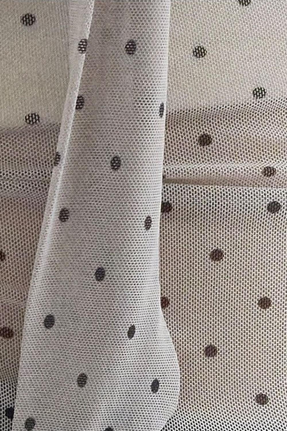 Polka Dot Mesh Top and Skirt Set-Up