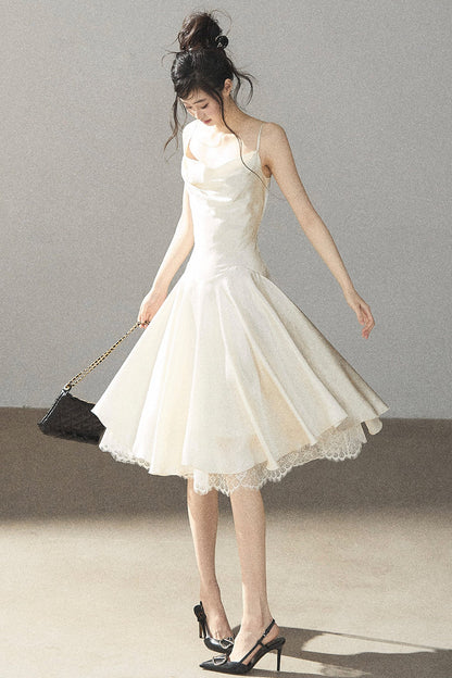 French Lace Satin Camisole Dress