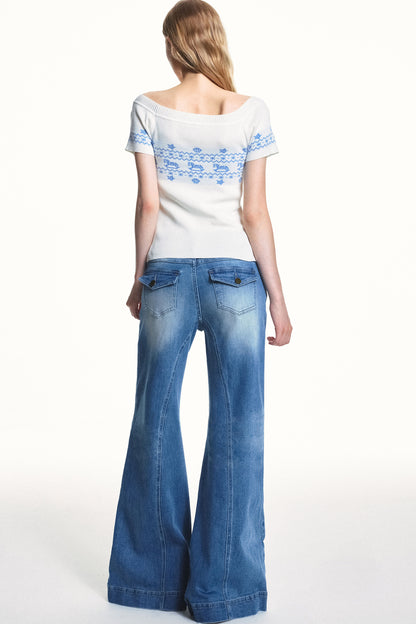 Retro Wide-Waisted Jeans